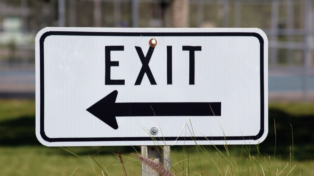 an exit sign to signify business exit strategy